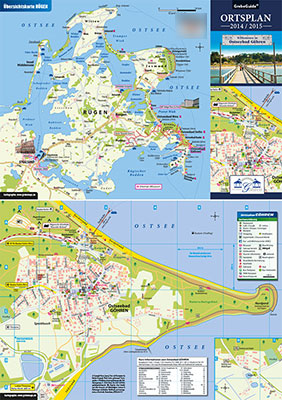 TouristMap, Touristische Karte, Landkarte, Ortsplan, Göhren, Karte Rügen, Inselkarte, Rügen