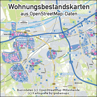 Wohnungsbestandskarte erstellen aus OpenStreetMap-Daten, Karte Wohnungsbestand erstellen