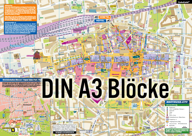 TouristMap, touristische Karte, Dortmund, Dortmund-City, Karte, Ortsplan, Stadtplan, Innenstadtplan, Infokarte, Messe, Stadion, Hotel Esplanade, Dortmund-City, ShoppingMap, Shopping, Einkaufen, Einkaufskarte