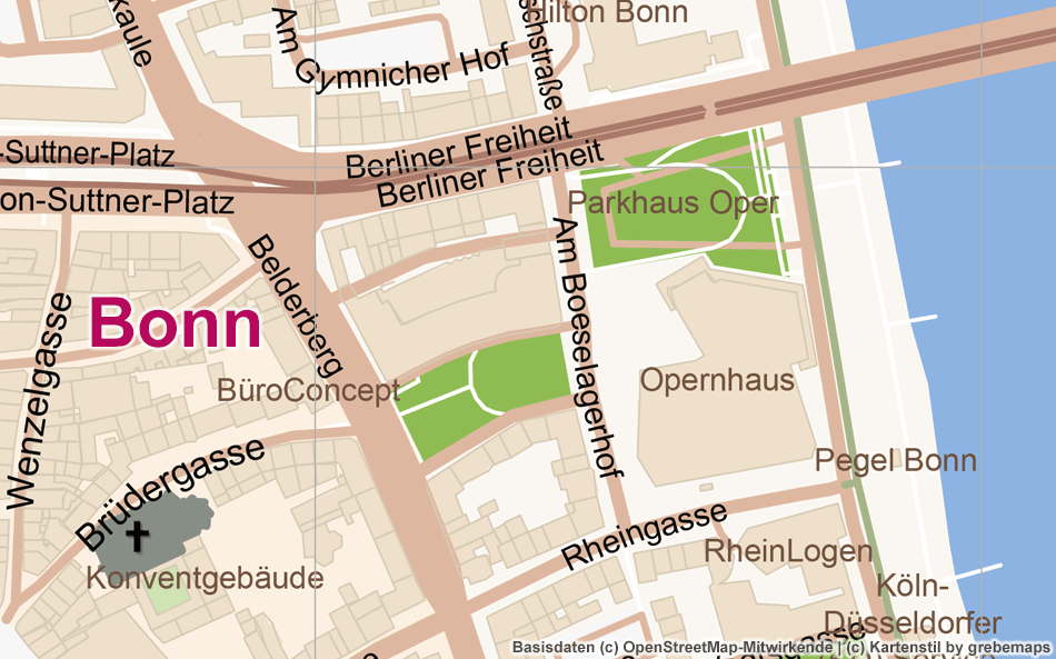 map_osm_bonn_city_01 - grebemaps® Kartographie