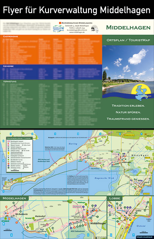 Ortsplan Middelhagen, Lobbe, Alt-Reddevitz, Rügen, Karte, Plan, Flyer, Layout, Druck, Gestaltung, Erstellung, Karte erstellen, Standortkarte, Anfahrtsplan, Anfahrtsskizze, Anfahrtsskizzen, Anfahrtsbeschreibung, Wegbeschreibung, touristische Karte, TouristMap