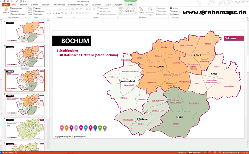 PowerPoint Bochum Karte, Bochum, Übersichtskarten, Stadtplan Bochum, Ortsplan Bochum, tadtteilkarte, Bezirksgrenzenkarte, Karte Bezirke, Karte Stadtteile, administrative Karte, administrative Gliederung Bochum, Vektorkarte, Karte Bochum Übersicht, PowerPoint, Illustrator, Vectorkarte, AI, Karte für Illustrator, Landkarte, Länderkarte, Vektorformat, für Flyer, für Druck, Print, Druck, Flyer, InDesign, editierbar, Ebenen, Karte für Flyer, Karte für Print, OpenStreetMap