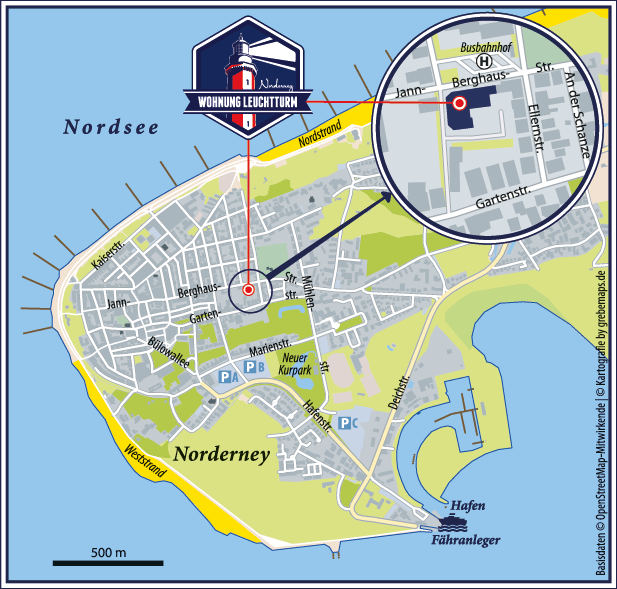 Karte Norderney (FeWo LT-2) - grebemaps® Kartographie