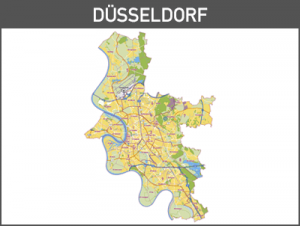 Vektorkarte Düsseldorf, Karte Düsseldorf Vektor, Vektor Karte Düsseldorf, Illustrator, Düsseldorf Stadtplan Übersicht, editierbare Karte Düsseldorf, Düsseldorf Karte, Düsseldorf Karte Stadtbezirke, Stadtbezirke, Karte Düsseldorf, download, AI, Vector map, Vektor, Vector, Vektordat