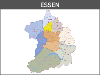 Vektorkarte Essen, Karte Essen Vektor, Vektor Karte Essen, Illustrator, Essen Stadtplan Übersicht, editierbare Karte Essen, Essen Karte, Essen Karte Stadtbezirke, Stadtbezirke, Karte Essen, download, AI, Vector map, Vektor, Vector, Vektordaten