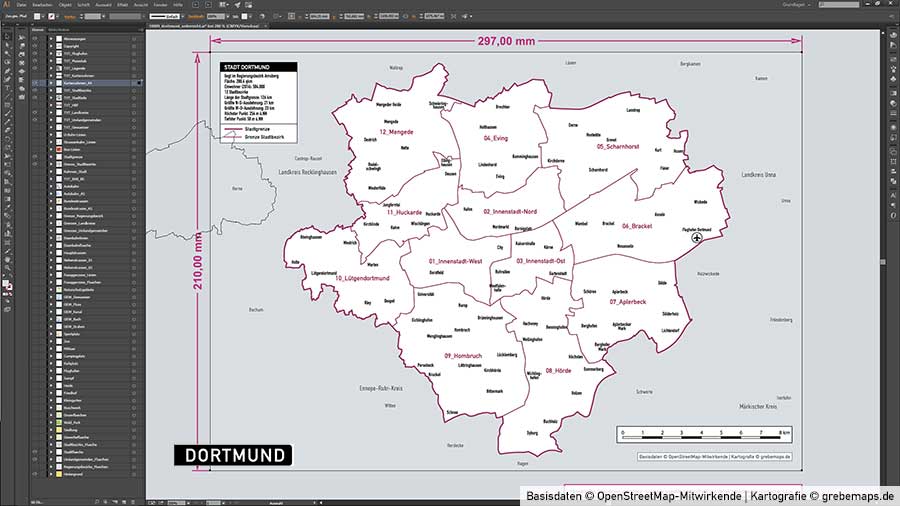 Vektor Karte Dortmund