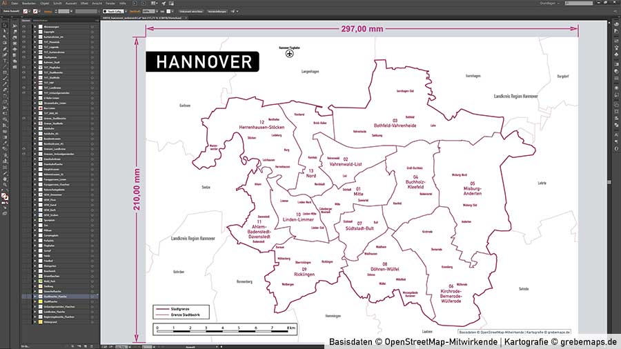Vektor Karte Hannover