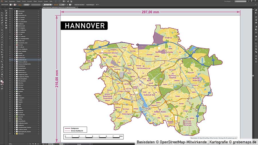 Vektor Karte Hannover