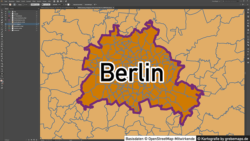 Karte Plz Deutschland, Postleitzahlenkarte Deutschland Vektor, Postleitzahlengebiete Deutschland, Karte Plz 5-stellig Deutschland Vektor für Illustrator