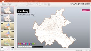 PowerPoint Hamburg PLZ, Posteitzahlen Hamburg Karte PowerPoint