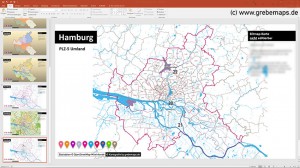 PowerPoint Hamburg PLZ, Posteitzahlen Hamburg Karte PowerPoint