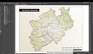 Karte NRW Vektor, Vektor-Karte Nordrhein-Westfalen, Vektor, Illustrator, AI, editierbar, NRW, Nordrhein-Westfalen, Landkreise, Stadtkreise, Gemeinden, Regierungsbezirke, vector map nrw