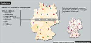 Administrative Karte Deutschland Vektor, Landkreise, Stadtkreise, Gemeinden, Postleitzahlen