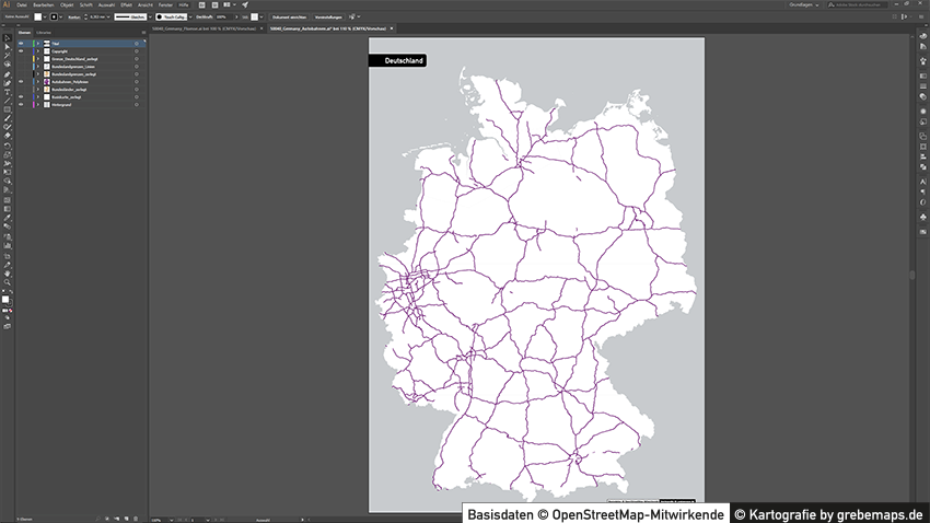 Karte Deutschland Autobahnen mit Bundesländern