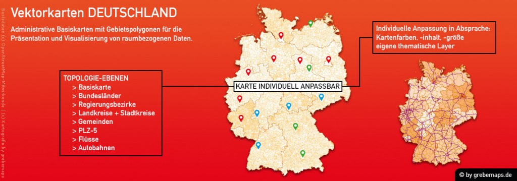 Administratve Karte Deutschland Vektor, Karte Landkreise, Karte Stadtkreise, Karte Gemeinden, Karte Postleitzahlen, Karte Autobahnen, Vektorkarten für Illustrator, Karte Plz Gebiete, Stadt und Landkreise Deutschland, Deutschland Karte Gemeinden