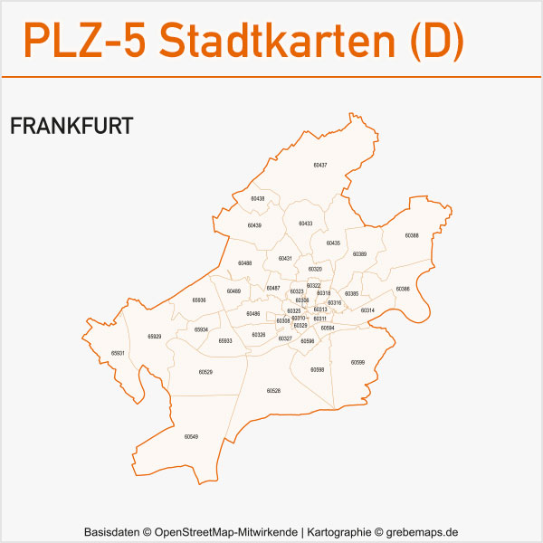 Postleitzahlen-Karten PLZ-5 Vektor Stadtkarten Deutschland, Vektorkarten, AI, editierbar, bearbeitbar, Karte Postleitzahlen, PLZ-Karten Vektor Deutschland Städte