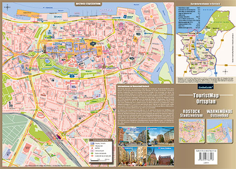 Stadtplan Rostock Zentrum Ostseebad Warnemünde, Karte Rostock, Karte Warnemünde, TouristMap, touristische Karte Warnemünde